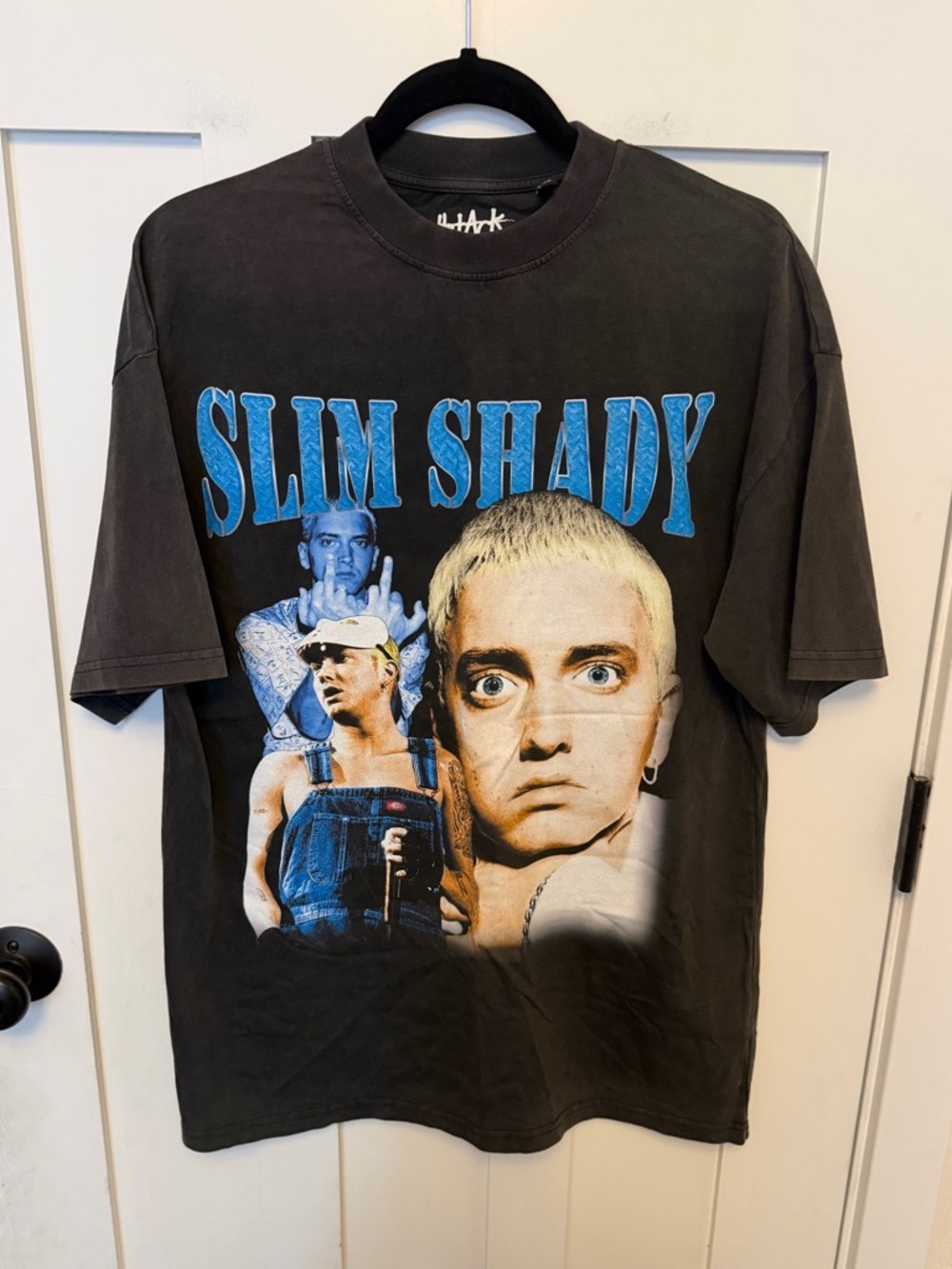 Eminem Slim Shady Rap Black Short Sleeve Tee T-Shirt Size XS Oversized 90’s y2K